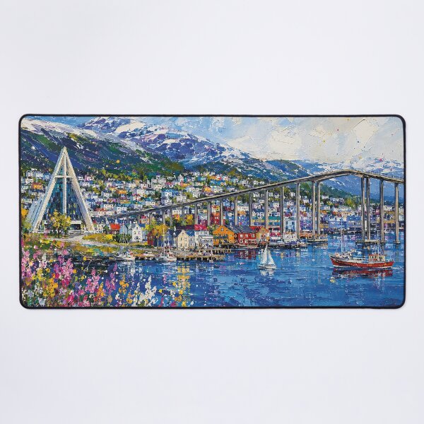 Item preview, A painting of Tromsø, Norway – A Beautiful city in Scandinavia. designed and sold by GalleryKauffeld.