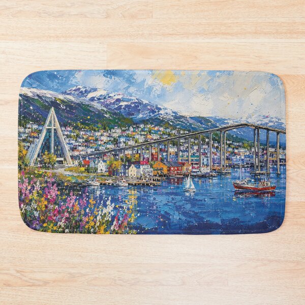 Item preview, A painting of Tromsø, Norway – A Beautiful city in Scandinavia. designed and sold by GalleryKauffeld.