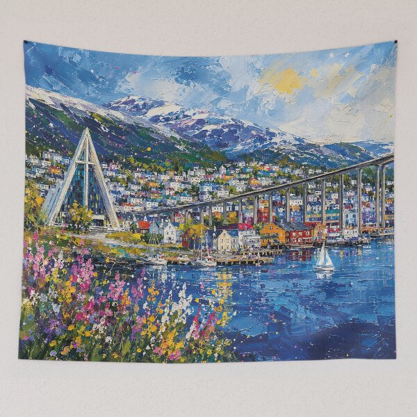 Item preview, A painting of Tromsø, Norway – A Beautiful city in Scandinavia. designed and sold by GalleryKauffeld.