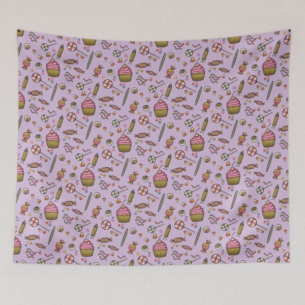 Item preview, Purple Halloween Candy Repeating Pattern designed and sold by YesButNo Design.
