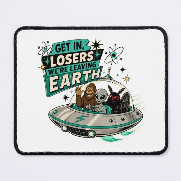Item preview, Leaving Earth Flying Saucer Cryptid Space Roadtrip designed and sold by chattsuede.