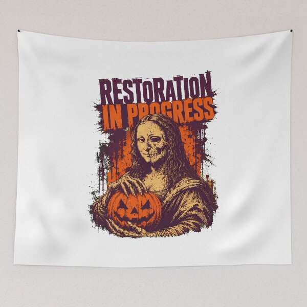 Item preview, Halloween Mona Lisa Skull Restoration Gothic Parody designed and sold by chattsuede.