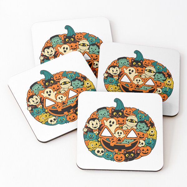 Item preview, Spooky Pumpkin Monster Collage Halloween Character Group designed and sold by chattsuede.
