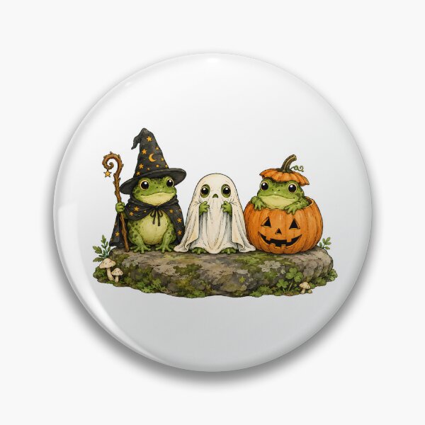 Item preview, Cottagecore Halloween Frogs Spooky Wizard Ghost Toad designed and sold by chattsuede.