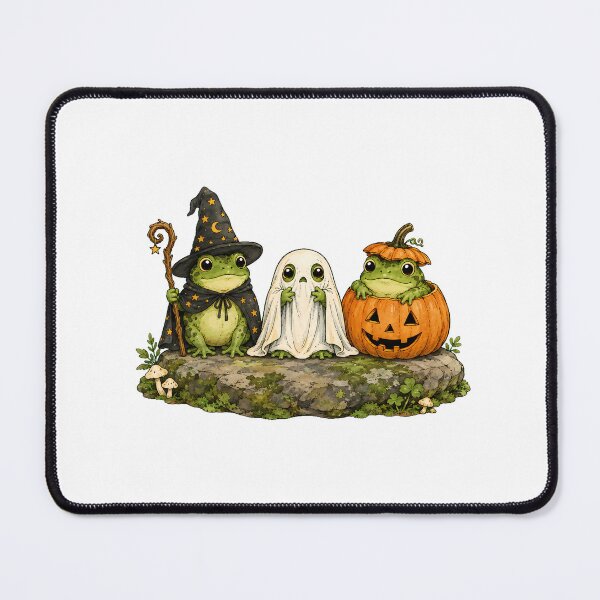 Item preview, Cottagecore Halloween Frogs Spooky Wizard Ghost Toad designed and sold by chattsuede.