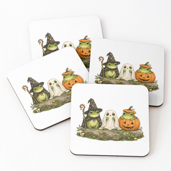 Item preview, Cottagecore Halloween Frogs Spooky Wizard Ghost Toad designed and sold by chattsuede.