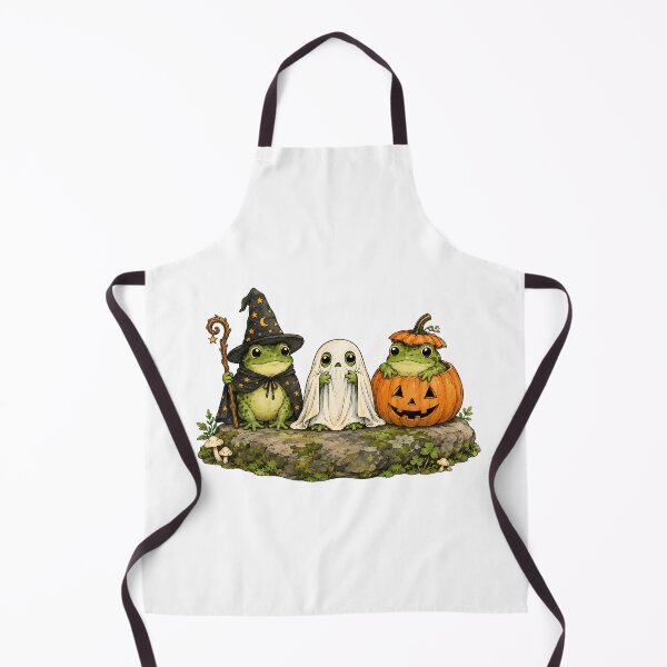 Item preview, Cottagecore Halloween Frogs Spooky Wizard Ghost Toad designed and sold by chattsuede.