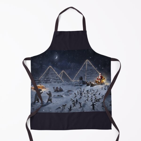 Item preview, Santa and Penguins at Snowy Pyramids Christmas Art designed and sold by AfresStudio.