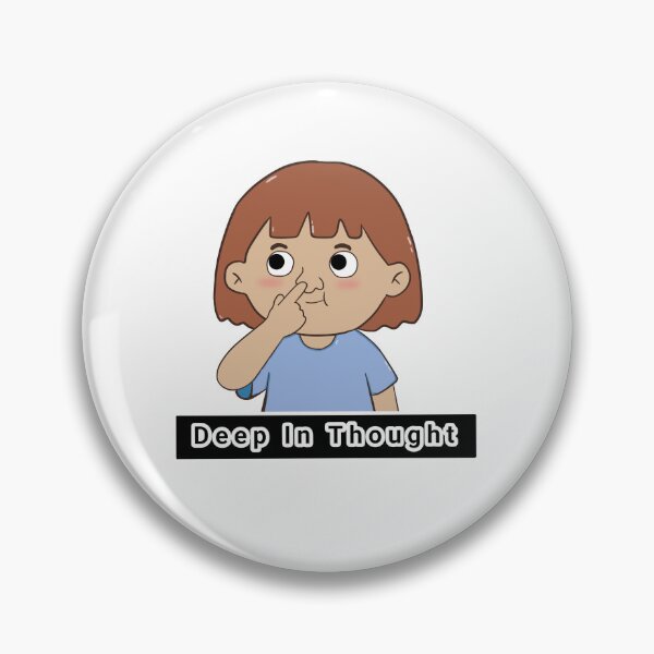 Item preview, Deep In Thought Cute Cartoon Girl designed and sold by SbRandomLab.