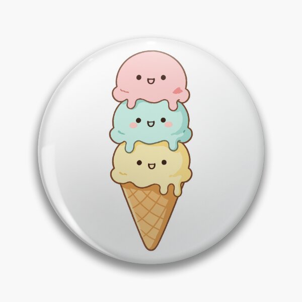 Item preview, Cute Kawaii Ice Cream – Cake Triple Scoop Dessert designed and sold by AliveStyle.