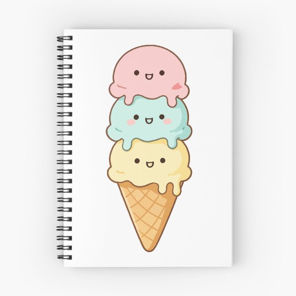 Item preview, Cute Kawaii Ice Cream – Cake Triple Scoop Dessert designed and sold by AliveStyle.