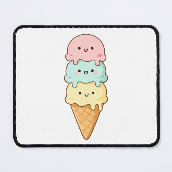 Item preview, Cute Kawaii Ice Cream – Cake Triple Scoop Dessert designed and sold by AliveStyle.