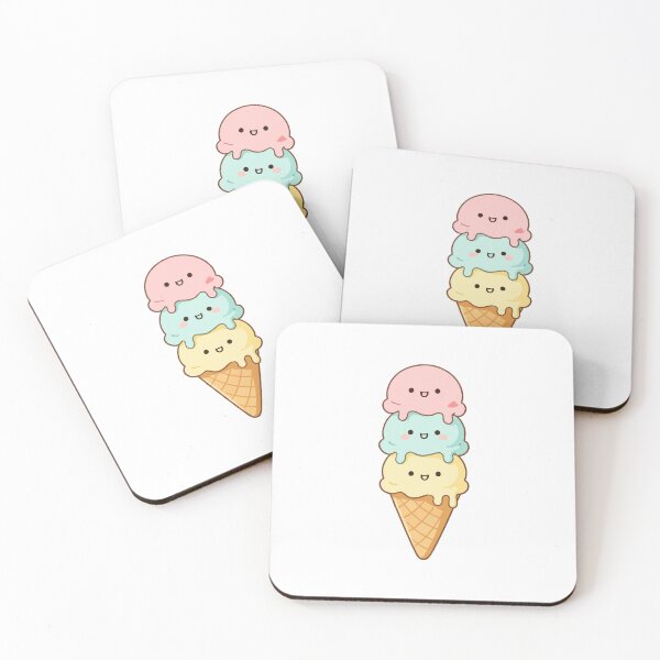Item preview, Cute Kawaii Ice Cream – Cake Triple Scoop Dessert designed and sold by AliveStyle.