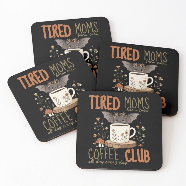 Item preview, Tired Moms Coffee Club Batty Mama Cute Bat Cottage Core designed and sold by Forevermore.
