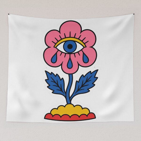 Item preview, Retro Psychedelic Flower with Crying Eye Surreal Art designed and sold by Vision Crafted.