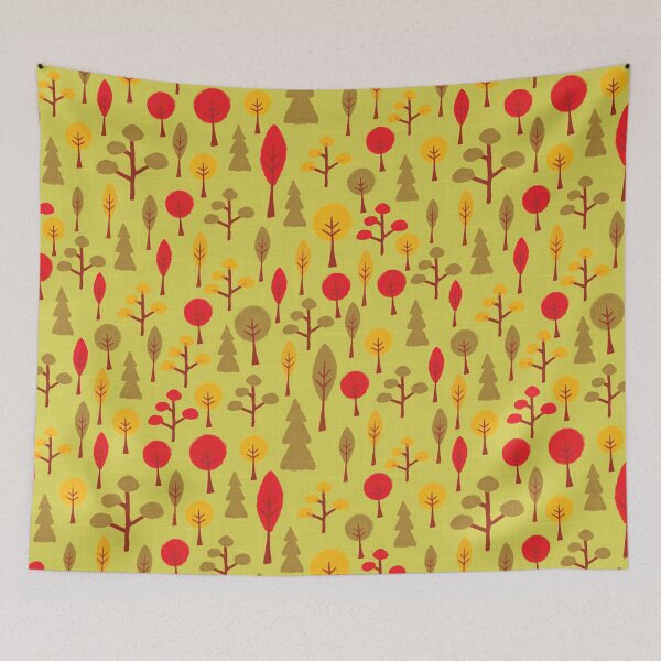 Item preview, Vibrant Autumn Forest - Green Background designed and sold by studiodrchicken.