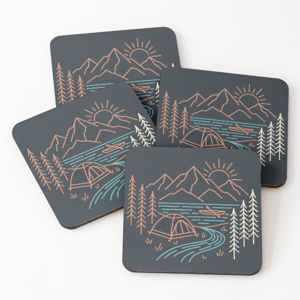 Item preview, Mountain Camping Line Art designed and sold by Gkinoki.