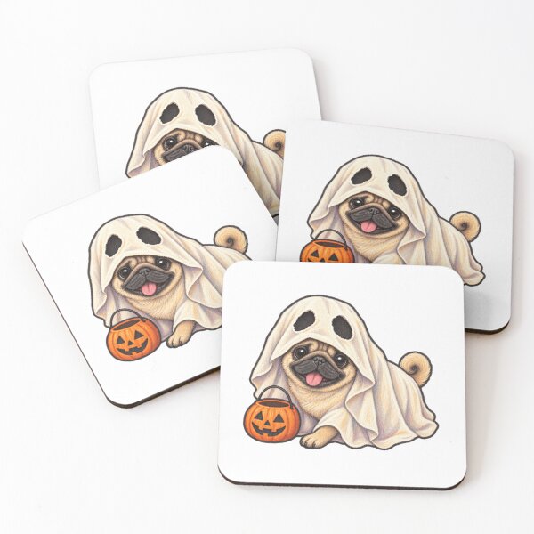 Item preview, Pug in a Bedsheet Ghost Costume for Halloween designed and sold by eignvalue.
