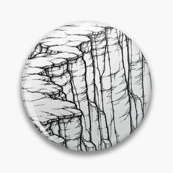 Item preview, Edge of the World Saudi Arabia | Jebel Fihrayn Desert Cliff | Black and White Line Art designed and sold by DesertInkArt.