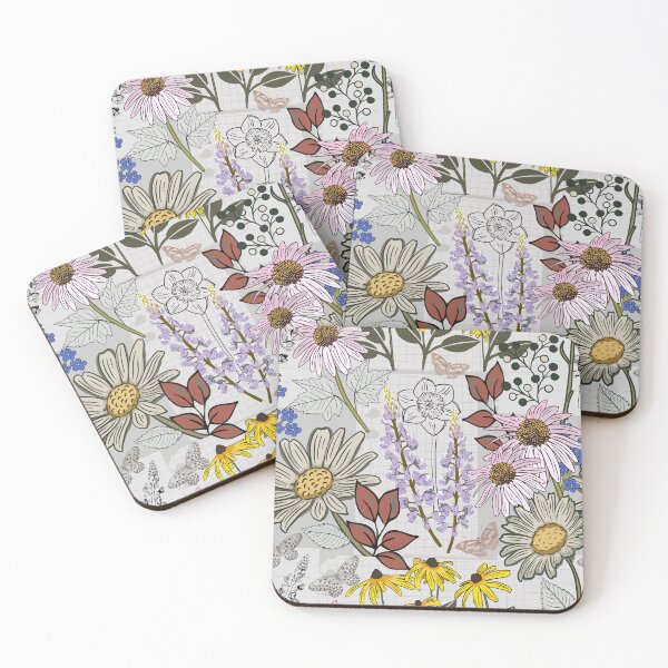 Item preview, Hand Drawn Colorful Wildflower Collage designed and sold by AlliJay Designs.