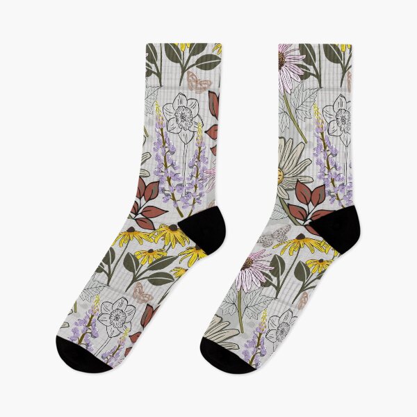 Item preview, Hand Drawn Colorful Wildflower Collage designed and sold by AlliJay Designs.