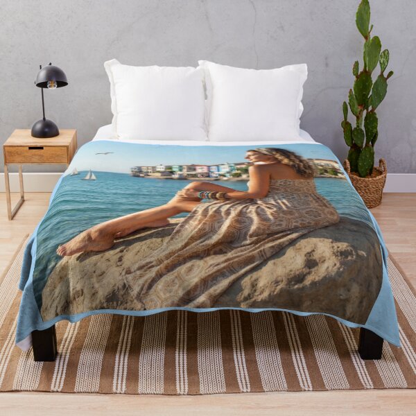 Item preview, Aegean Sea Coastal Town Boho Woman Art designed and sold by AfresStudio.