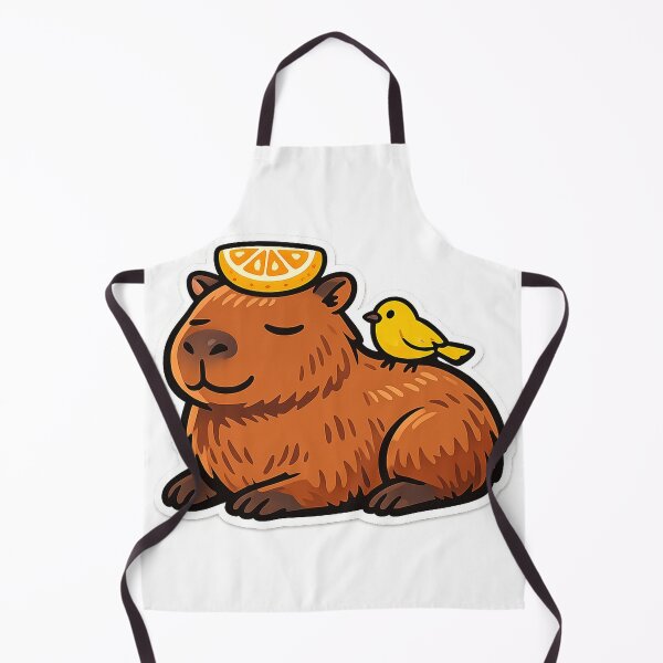 Item preview, Unbothered Capybara With Orange Slice and Bird designed and sold by eignvalue.