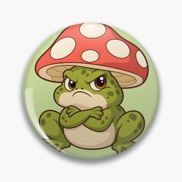 Item preview, Grumpy Mushroom Toad – Cute Fantasy Frog designed and sold by ChromaRune.