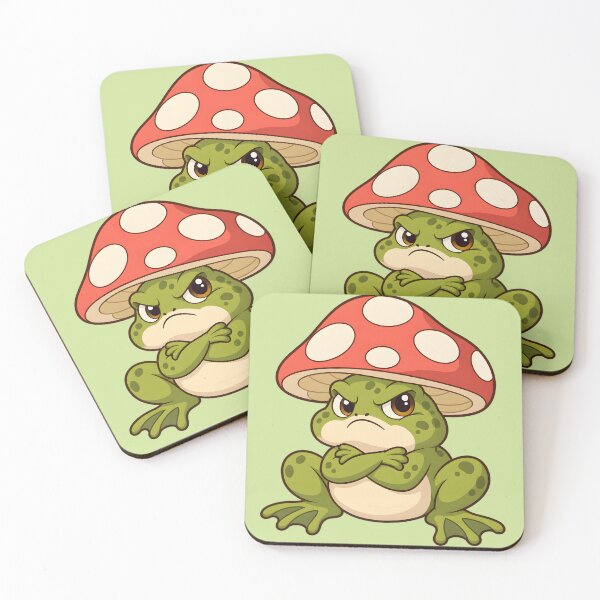 Item preview, Grumpy Mushroom Toad – Cute Fantasy Frog designed and sold by ChromaRune.