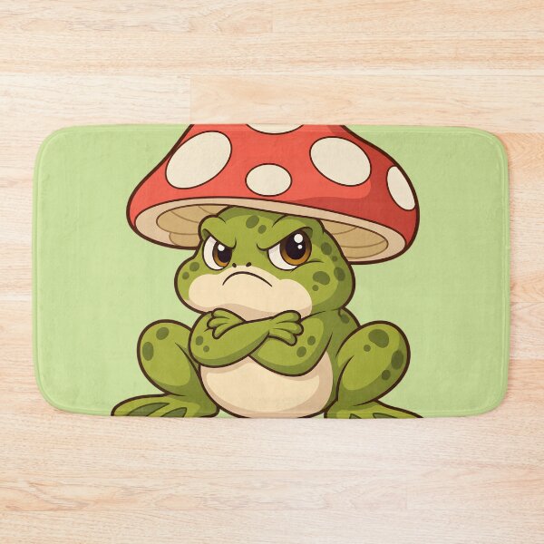 Item preview, Grumpy Mushroom Toad – Cute Fantasy Frog designed and sold by ChromaRune.