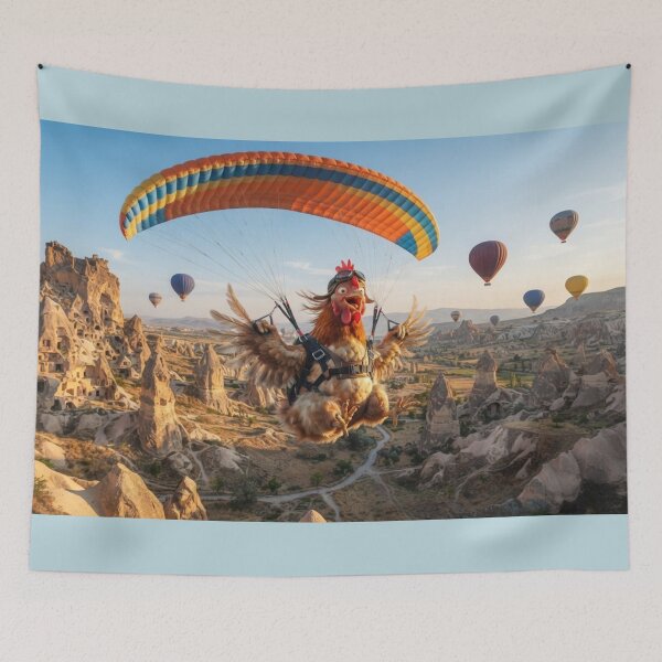 Item preview, Paragliding Chicken in Cappadocia Funny Art designed and sold by AfresStudio.