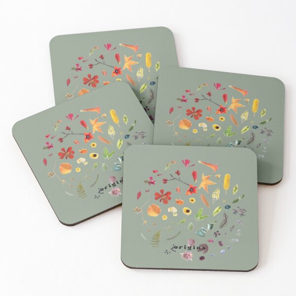 Item preview, Cottagecore Pressed Flower Circle – Botanical Wildflower Line Art Illustration designed and sold by ORIGINS LINES.