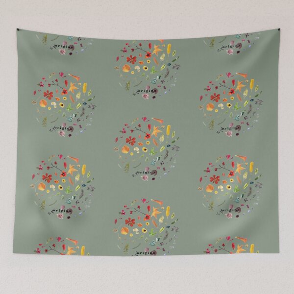 Item preview, Cottagecore Pressed Flower Circle – Botanical Wildflower Line Art Illustration designed and sold by ORIGINS LINES.