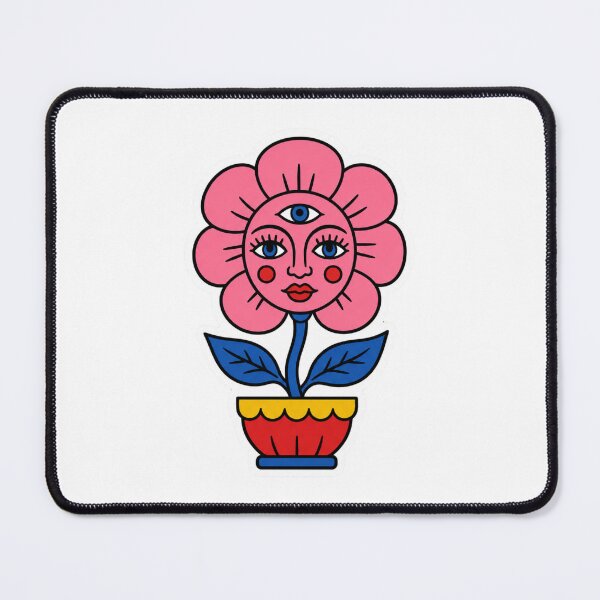 Item preview, Retro Psychedelic Flower Face Third Eye Surreal Art designed and sold by Vision Crafted.