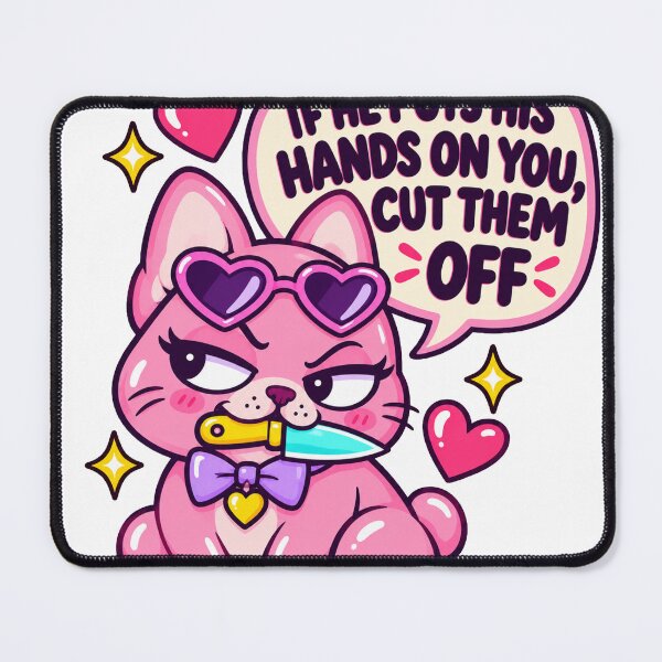 Item preview, If He Puts His Hands on You – Sassy Pink Dog designed and sold by RAIID.