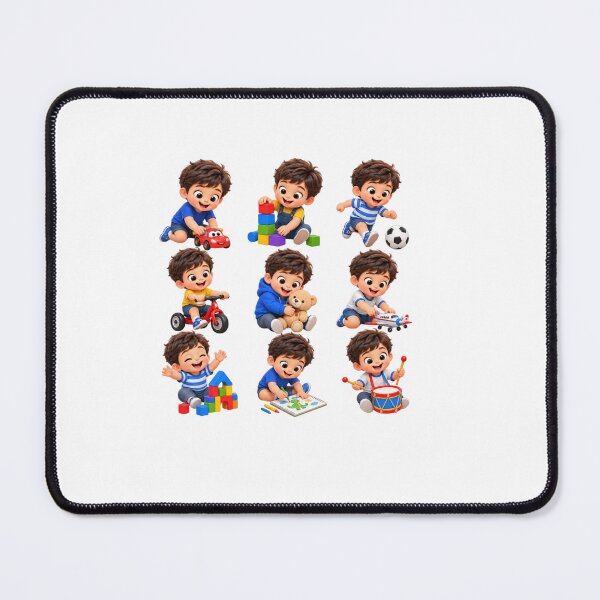 Item preview, cute baby boys with verity dress combination with poses, Cute Cartoon Boy Playing Sticker Pack designed and sold by MagicMaker1984.