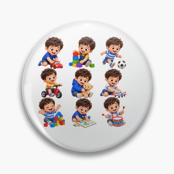 Item preview, cute baby boys with verity dress combination with poses, Cute Cartoon Boy Playing Sticker Pack designed and sold by MagicMaker1984.