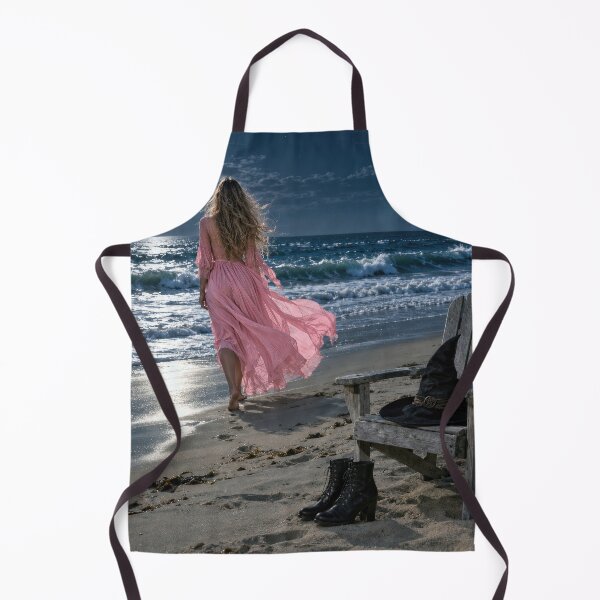 Item preview, Witch Wearing a Pink Dress Walking on a Beach designed and sold by Maria Dryfhout.