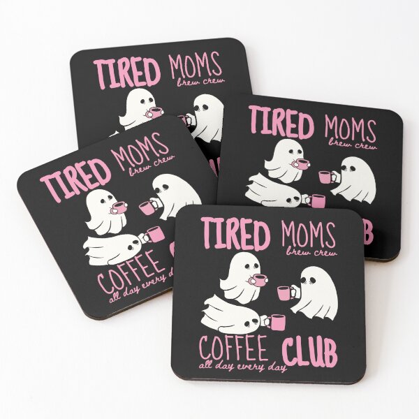 Item preview, Tired Moms Ghost Drinking Coffee Club Funny Mom Halloween Ghosts Cute  designed and sold by Forevermore.