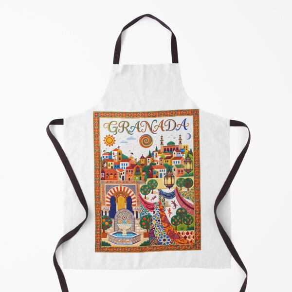 Item preview, Granada Spain Embroidered Travel Art - Moorish Architecture & Albaicin Stitched Poste designed and sold by Witsprings.