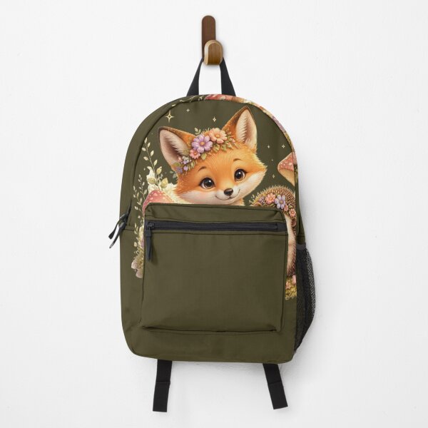 Item preview, Cute Woodland Fox and Hedgehog with Flowers and Mushrooms designed and sold by All About DigiCraft by Fedelina.
