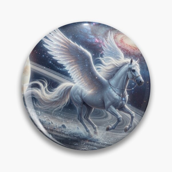 Item preview, Cosmic Pegasus Galloping on Saturn Rings Space Art designed and sold by AfresStudio.