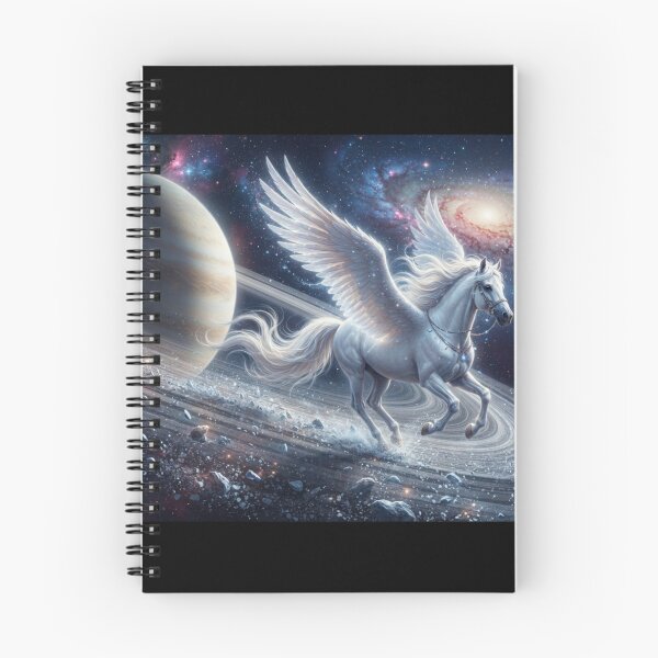 Item preview, Cosmic Pegasus Galloping on Saturn Rings Space Art designed and sold by AfresStudio.