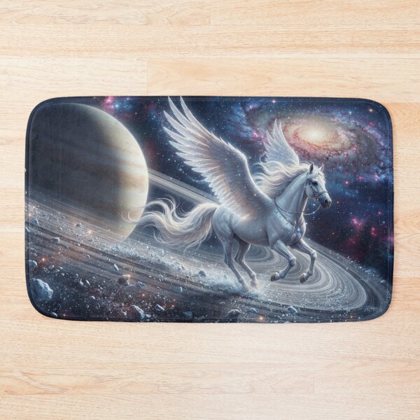 Item preview, Cosmic Pegasus Galloping on Saturn Rings Space Art designed and sold by AfresStudio.