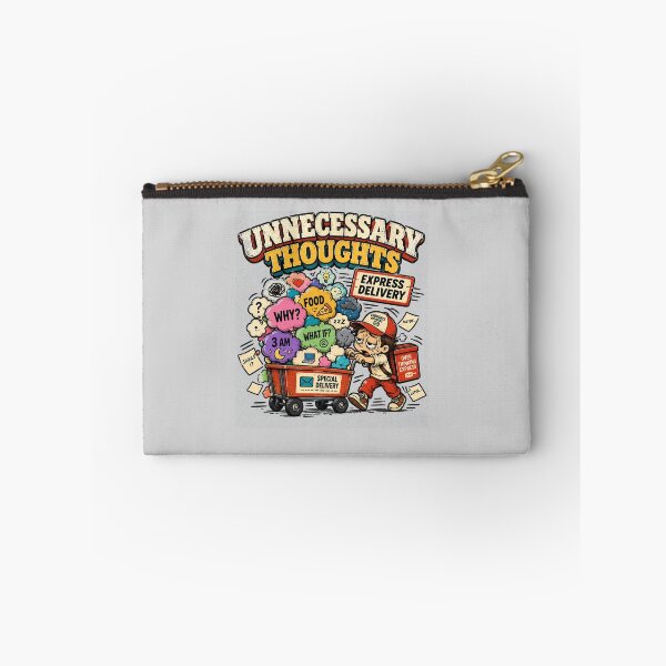 Item preview, Unnecessary Thoughts Express Delivery – Funny Overthinking Cartoon designed and sold by NarpLTD.