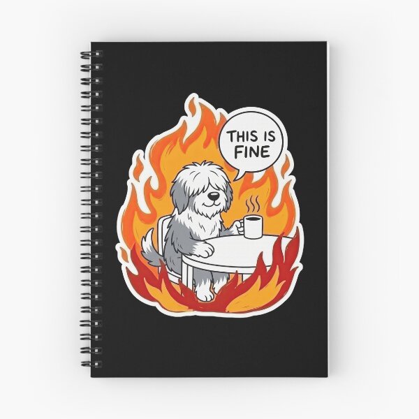 Item preview, Old English Sheepdog Coffee in Fire Cartoon designed and sold by Flying Doggo.