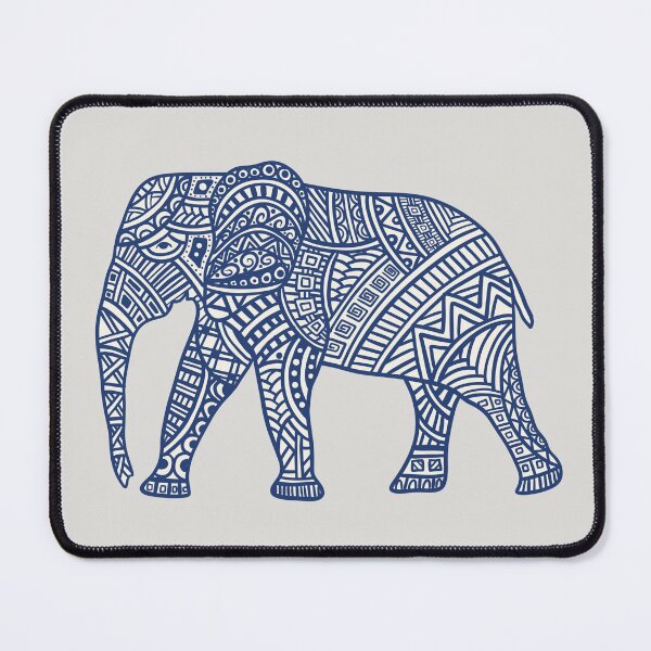 Item preview, Navy Blue Patterned Elephant designed and sold by AlliJay Designs.