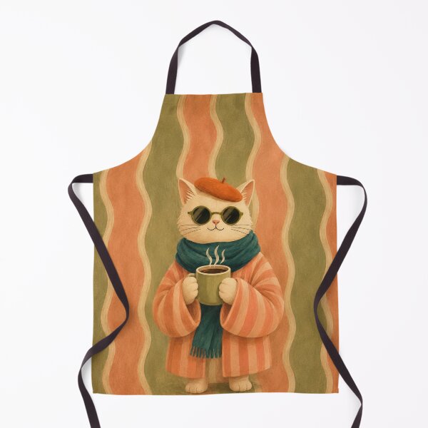 Item preview, Cozy Autumn Cat Coffee Illustration designed and sold by Pure Craft.