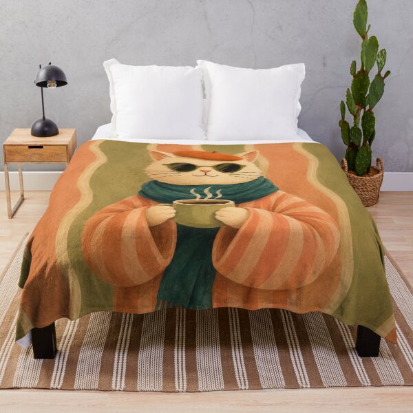 Item preview, Cozy Autumn Cat Coffee Illustration designed and sold by Pure Craft.