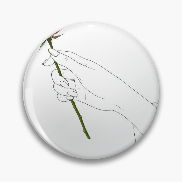 Item preview,  Hand Holding a Pink Rose Line Art designed and sold by Maria Dryfhout.